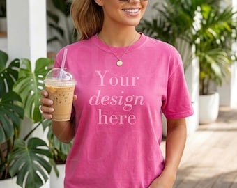 Crunchberry Comfort Colors 1717 Mockup Oversized C1717 Model Tshirt Mock up