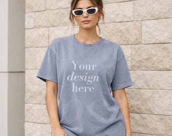 Granite Comfort Colors Mockup CC1717 Übergroßes T-Shirt Mock-up