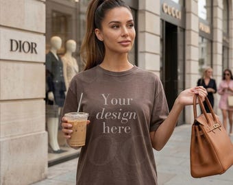 Espresso Comfort Colors 1717 Mockup Modell C1717 Shirt Mockups