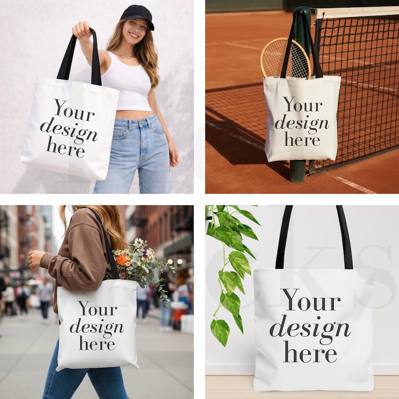 AOP Tote Bag Mockup Bundle White Canvas Tote Mockup Printify Tote Bag Mockup Lifestyle Tote Mockup JPG Etsy Seller Mockup image 6