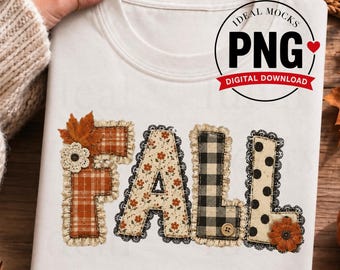 PNG Fall design for POD, Sublimation, Clipart, Tshirt, Swatshirt, Faux Patches designs  (Instant Download)