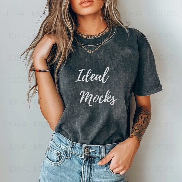 Comfort Colors Pepper Mockup Comfort Colors 1717 Oversized Shirt Mockup JPEG