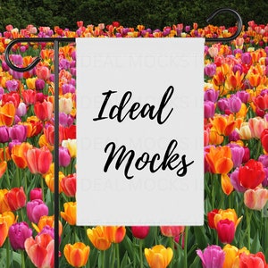 Garden & House Banner Mock up Digital Download Flag Mockup JPG