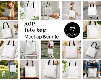 AOP Tote Bag Mockup Bundle White Canvas Tote Mockup Printify Tote Bag Mockup Lifestyle Tote Mockup JPG Etsy Seller Mockup