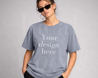 Granite Comfort Colors Mockup CC1717 Übergroßes T-Shirt Mock-up