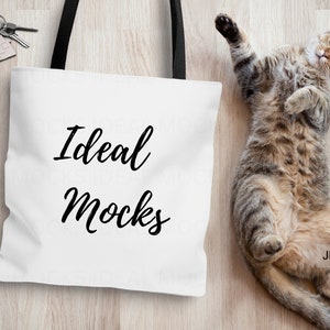 AOP Shopping Tote Bag Mockup with Black Handles Printify Lifestyle Mockups JPG