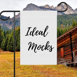 Garden & House Banner Mock up Digital Download Flag Mockup JPG