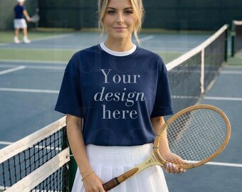 True Navy Comfort Colors 1717 Tshirt Mockup Trendy C1717 Modell Shirt Mockups