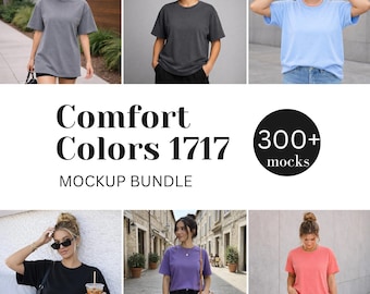 Comfort Colors Mockup Bundle Oversized Comfort Colors 1717 Shirt Mock ups JPEG