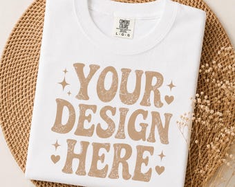 White Colors 1717 Flat Lay Folded Tshirt Mockup C1717 Shirt Mock ups