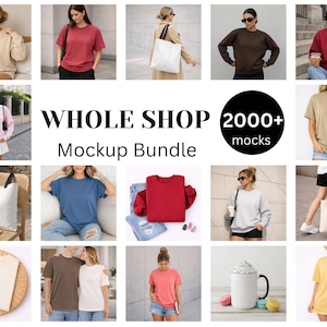 Whole Shop Mockup Bundle Bella Canvas 3001 Mockups Candle Mocks AOP Tote Bags Mug Mock-ups Lifetime Access Entire Mega Store Ideal Mocks