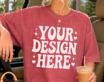 Crimson Comfort Colors 1717 Mockup C1717 Shirt Model Mock up (Digital Download)