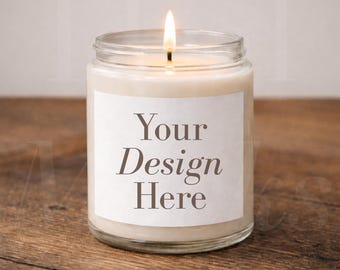 Mockup verlichte kaars Helderglazen kaarsen in pot Modellen Printify-mockets