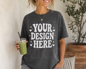 Comfort Colors Pepper Mockup C1717 Oversized Tee Mock-up