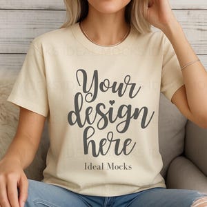 Ivory Comfort Colors Mockup Comfort Colors 1717 Oversized Shirt Mockup JPEG