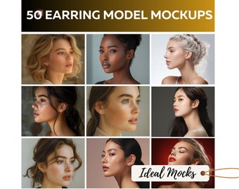 Earring Model Mockup Earring Display Earring Mockup Jewelry Mockup Digital Download JPG
