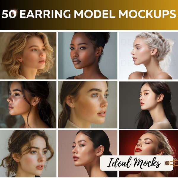 Earring Model Mockup Earring Display Earring Mockup Jewelry Mockup Digital Download JPG
