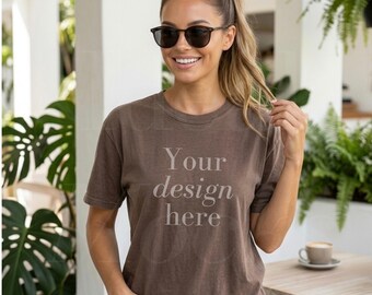 Espresso Comfort Colors 1717 Mockup Modell C1717 Shirt Mockups