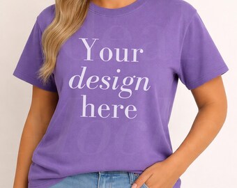 Trauben Komfort Farben 1717 Mockup Oversized C1717 Modell Tshirt Mock up