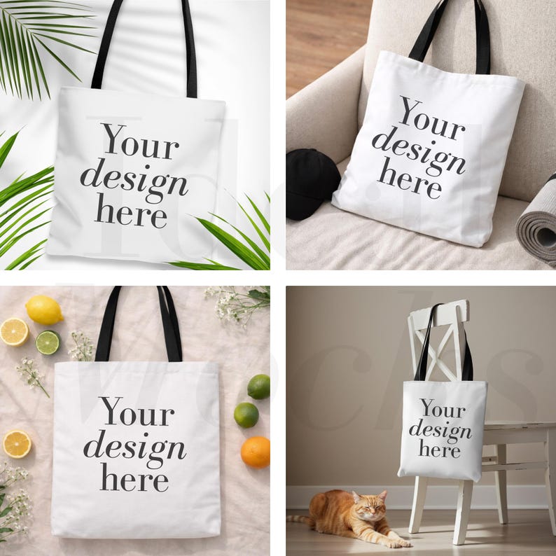 AOP Tote Bag Mockup Bundle White Canvas Tote Mockup Printify Tote Bag Mockup Lifestyle Tote Mockup JPG Etsy Seller Mockup image 5