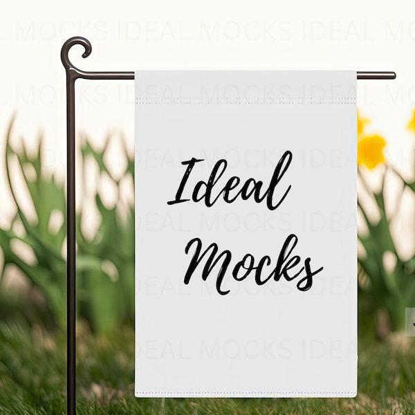 Garden & House Banner Mock up Digital Download Flag Mockup JPG