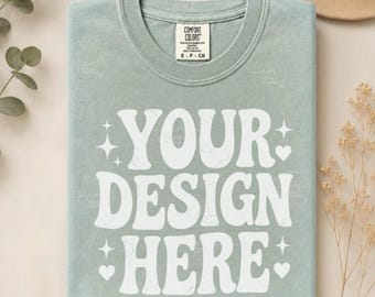 Bay Comfort Colors 1717 Folded Flat Lay Mockup CC1717 Shirt Mock ups