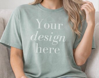 Bay Comfort Colors 1717 Mockup CC1717 Shirt Model Mock ups