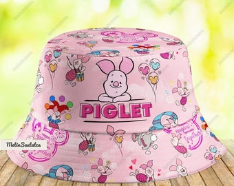 Piglet Bucket Hat, Winnie The Pooh Bucket Hat, Disney Piglet Bucket Hat, Piglet Summer Hat, Piglet Beach Hat, Birthday Gift For Her