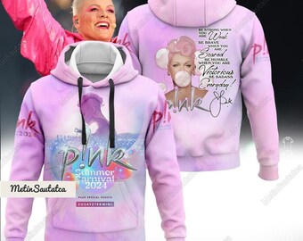 P!nk Pink Singer Summer Carnival 2024 Hoodie, Pink Fan Lovers Shirt, Music Tour 2024 Shirt, Concert 2024 P!nk Shirt, Trustfall Album