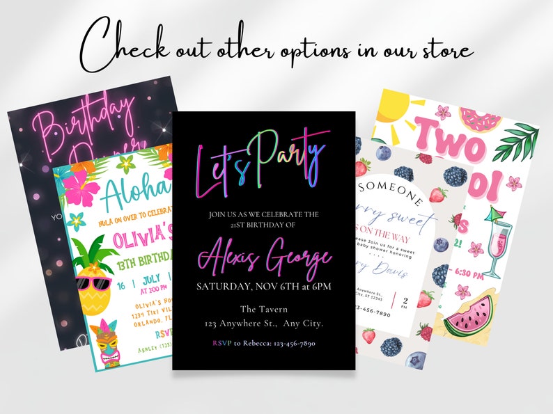 Invite Theme Editable Dinner Party Invitation Mobile Brunch Invitation Birthday ...