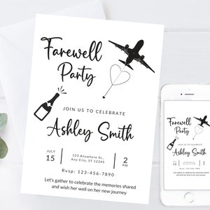 Digital Invite Farewell Going away party Invitation going away invite farewell party Invitation Template Farewell Party Invite Editable