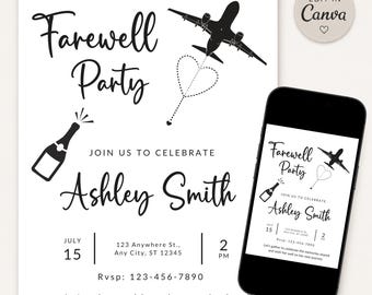 Digital Invite Farewell Going away party Invitation going away invite farewell party Invitation Template Farewell Party Invite Editable