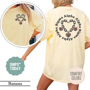 Alpha Sigma Alpha Heart Chain Sorority T-Shirt - ASA Merch - Sorority Apparel - Big Little Shirt Sorority Reveal - Sorority Greek Gifts
