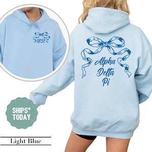 Alpha Delta Pi Sweatshirt, Blue Ribbon Sorority Crewneck, ADPI Big Little Reveal