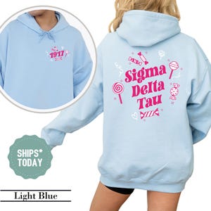 Sigma Delta Tau Sweet Sprinkles Sorority Sweatshirt - Sig Delt Greek Sweatshirt - Sorority Letters - Big Little Reveal - Sorority Apparel