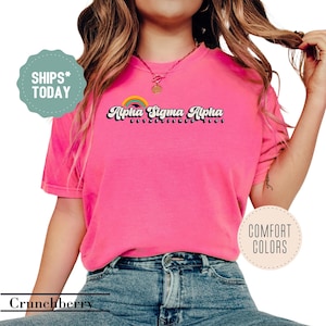 Alpha Sigma Alpha Rainbow Flash Sorority T-Shirt - ASA Merch - Sorority Apparel - Alpha Sigma Alpha Shirt - Big Little Reveal - Greek Gifts