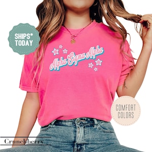 Alpha Sigma Alpha Star Aura Sorority T-Shirt - ASA Sorority Letters - Big Little Sorority Gifts - Comfort Colors Shirt - College Greek Shirt