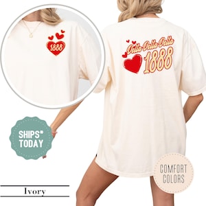 Delta Delta Delta Popping Heart Sorority T-Shirt - Tri Delta Comfort Colors Shirt - Delta Delta Delta Shirt - Greek Apparel - Sorority Gift