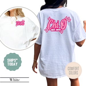 Chi Omega Glitter Grove Sorority T-Shirt - Chi O Personalized Shirt - Sorority Custom Shirt - Big Little Reveal - Sorority Apparel