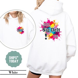 Sigma Delta Tau Painted Hue Sorority Sweatshirt - Sig Delt Greek Apparel - Big Little Gift - Sorority Merch - Personalized Sweatshirt