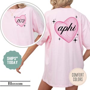Alpha Phi Crimson Pixels Sorority T-Shirt, APHI Comfort Colors Shirt, Big Little Merch, Sorority Gift