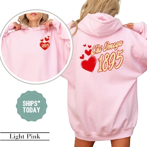 Chi Omega Popping Heart Sorority Sweatshirt - Chi O Merch - Chi Omega Crewneck Sweatshirt - Sorority Gifts - Greek Apparel