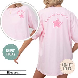 Alpha Sigma Alpha Doodle Star Sorority T-Shirt - ASA Sorority Letters - Big Little Sorority Shirt - Comfort Colors - Sorority Gifts
