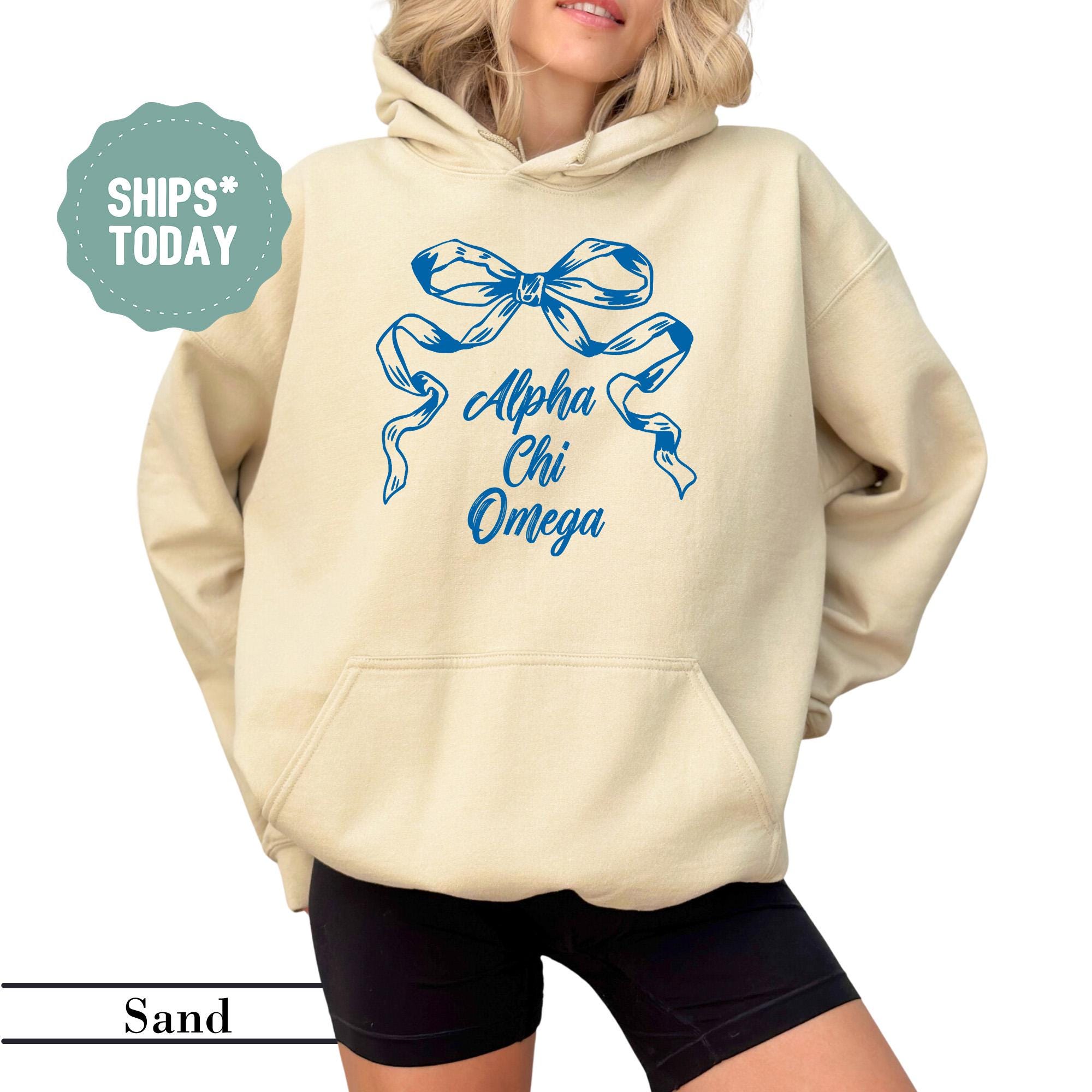 Alpha Chi Omega Blue Ribbon Sorority Sweatshirt, Alpha Chi Greek ...