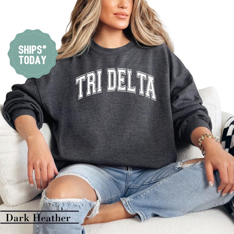 Delta Delta Delta Bold Letters Sorority Sweatshirt Tri Delta Sorority