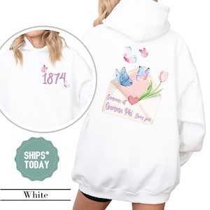 Gamma Phi Beta Floral Letter Sorority Sweatshirt - Gamma Phi Sorority Hoodie - Sorority Apparel - Sorority Crewneck - Sorority Gifts