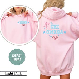 Chi Omega Blue Faded Sorority Sweatshirt - Chi O Sorority Hoodie - Sorority Big Little Reveal Gifts - College Greek Apparel