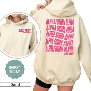 Alpha Sigma Alpha Whizzy Letters Sorority Sweatshirt -  Crewneck Sweatshirt - Sorority Bid day Recruitment Gift - Sorority Apparel