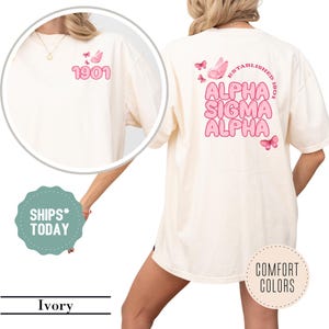 Alpha Sigma Alpha Butterfly Bliss Sorority T-Shirt - ASA Merch - Big Little Shirts Sorority Reveal - Greek Apparel - Custom Sorority
