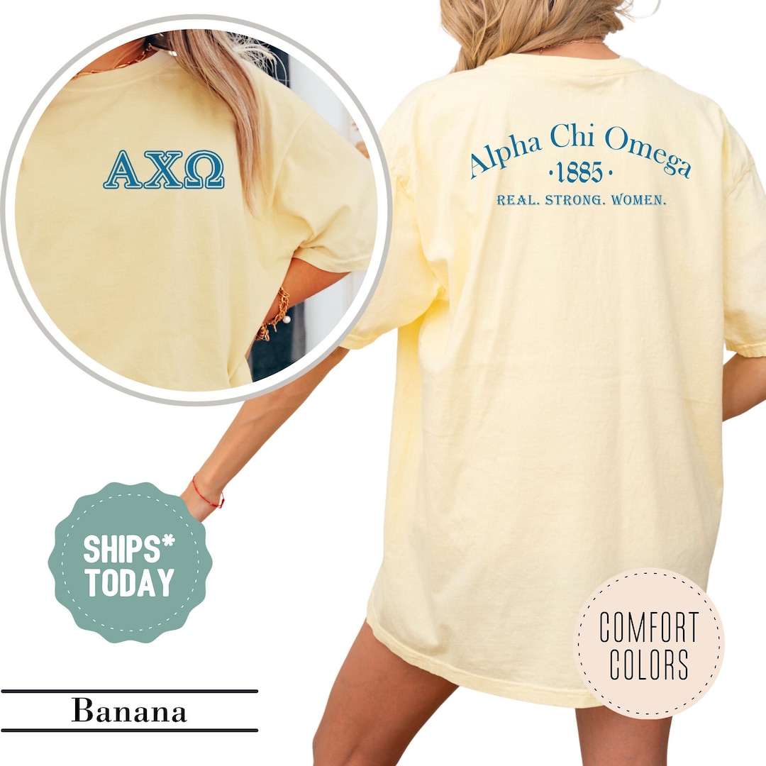 Alpha Chi Omega Blue Basic Sorority T-shirt, Alpha Chi Merch, Big ...